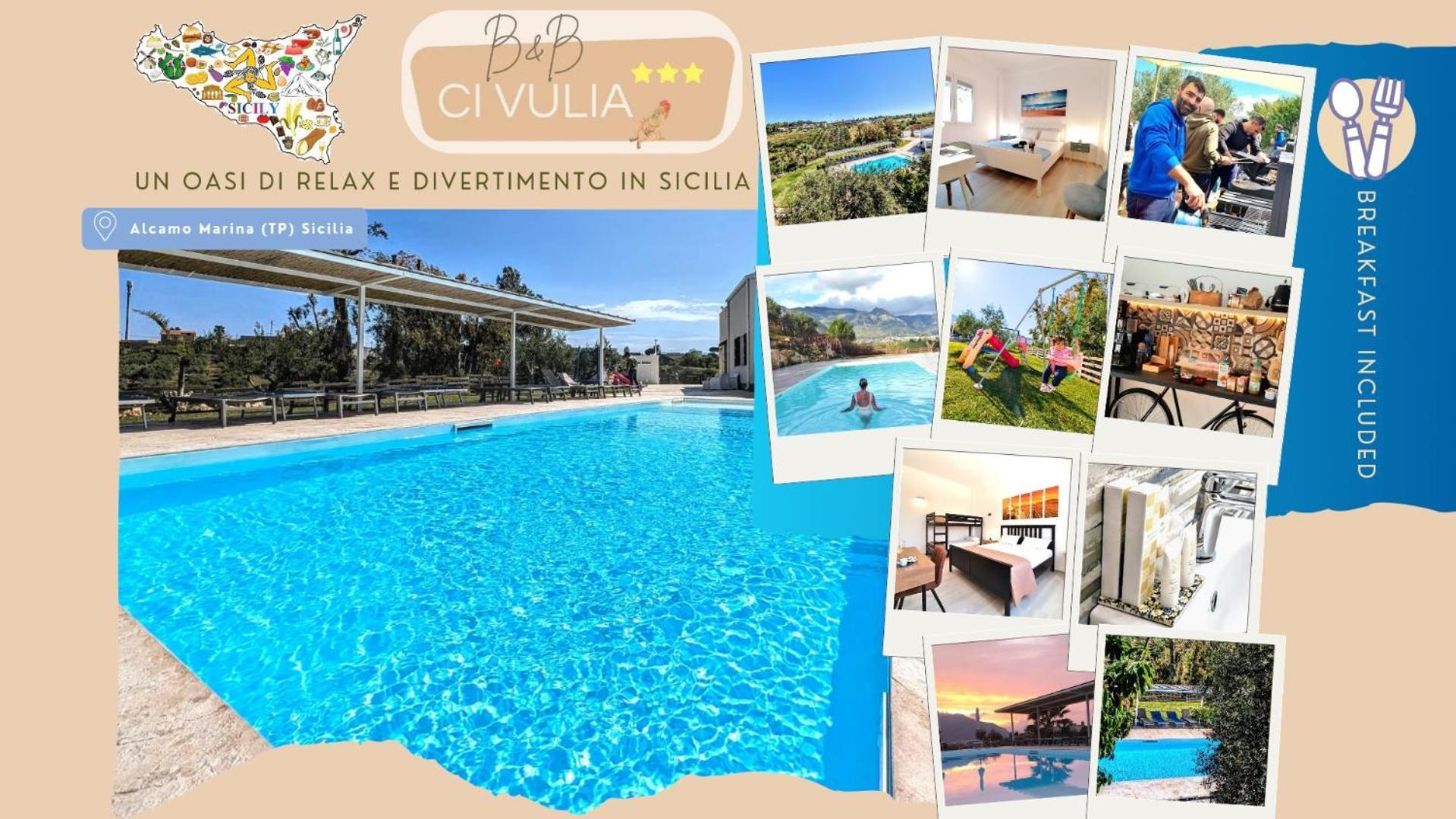 Ci Vulia B&B - Sicilia Sea, Pool, Bbq, Tv, Wi-Fi アルカモ・マリーナ エクステリア 写真